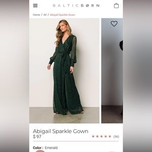 Baltic Born Abigail Sparkle Gown in Emerald